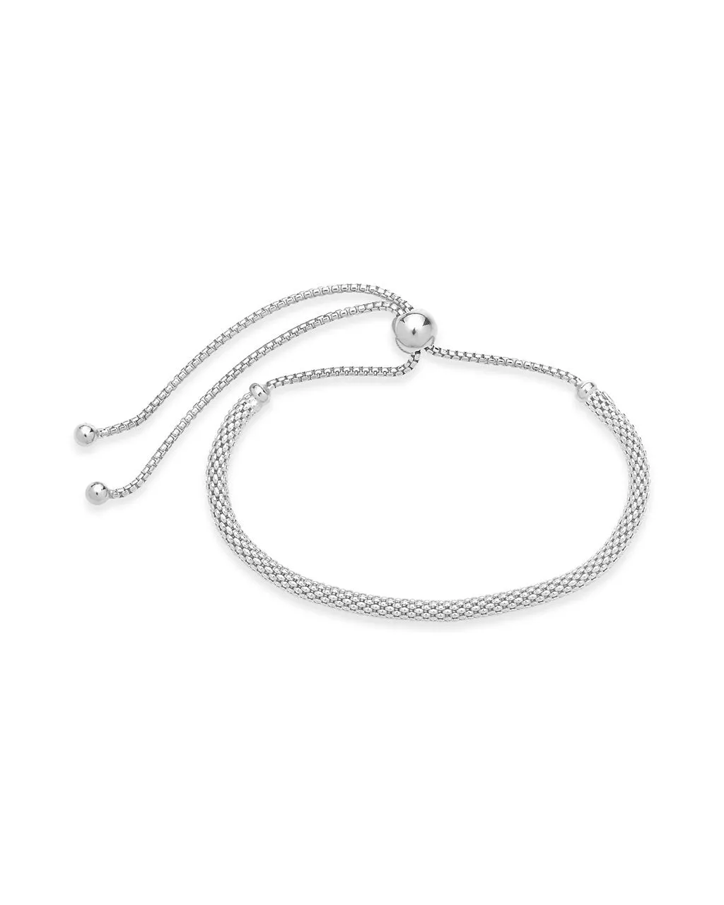 Sterling Silver Mesh Slider Bracelet