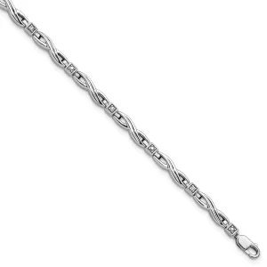 Sterling Silver Polished Diamond Bracelet