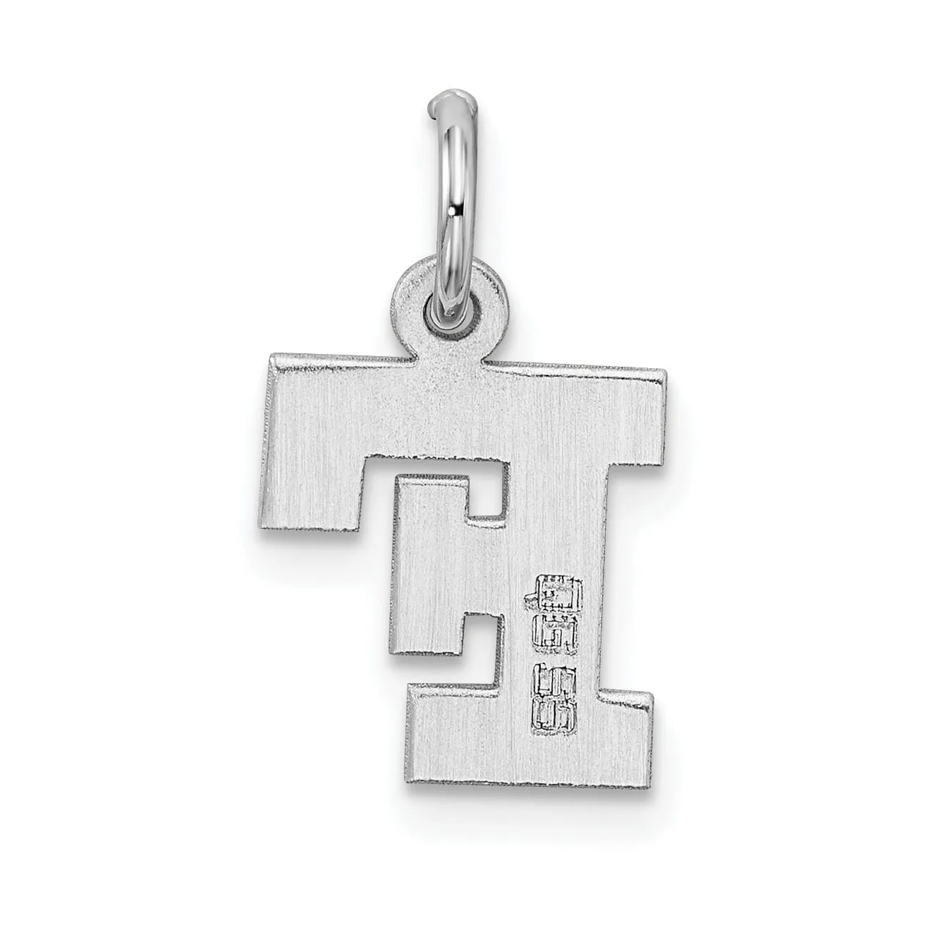 Sterling Silver Small Block Initial F Charm