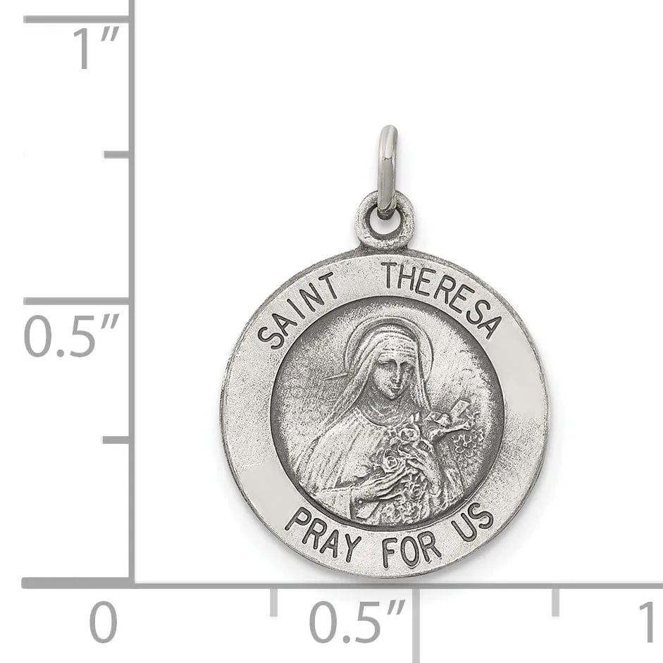 Sterling Silver St. Theresa Medal