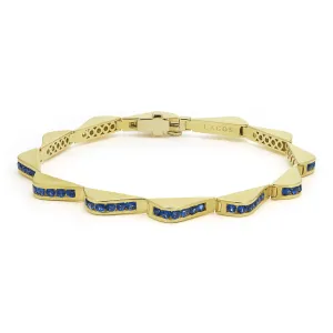 Studio 18K Gold Blue Sapphire Link Wave Bracelet