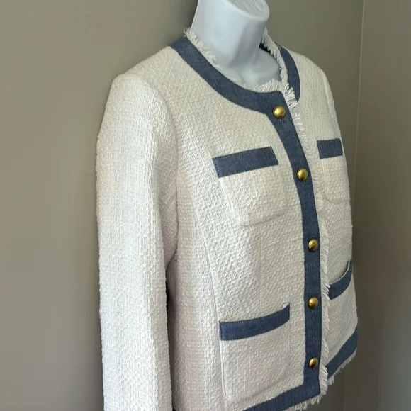 Talbots White Tweed Jacket size 4P