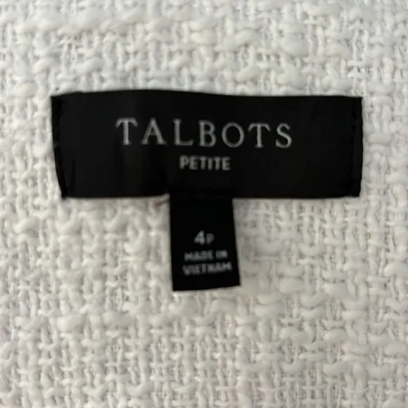 Talbots White Tweed Jacket size 4P