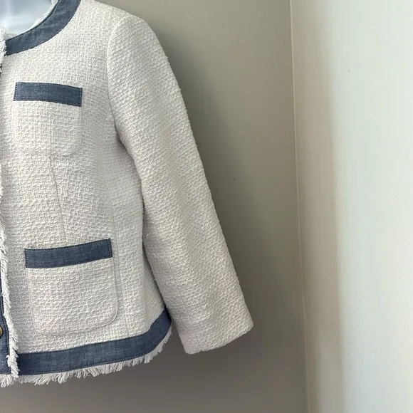 Talbots White Tweed Jacket size 4P