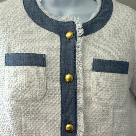 Talbots White Tweed Jacket size 4P
