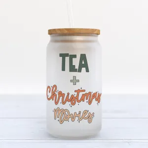 Tea And Christmas Movies Christmas Frosted Glass Can Tumbler
