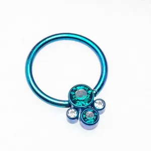 Teal CBR swarovski  bubble cluster Emerald & Crystal SALE