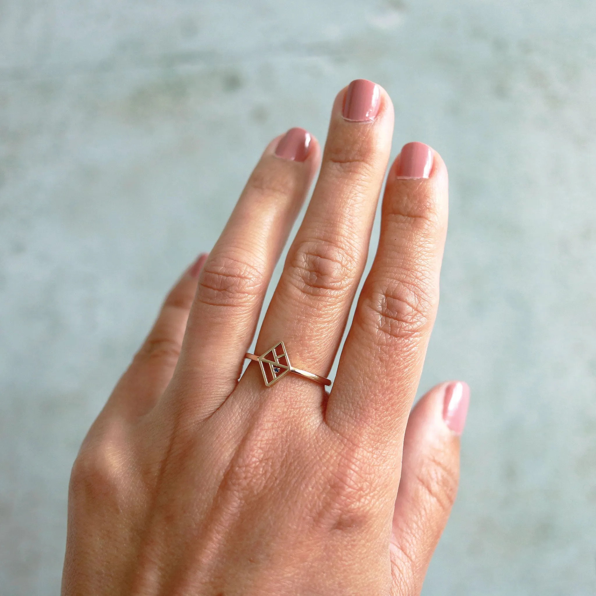 The Baraka Ring with Blue Sapphire
