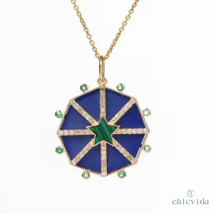 The Blue Heaven Lapis Malachite Star Pendant