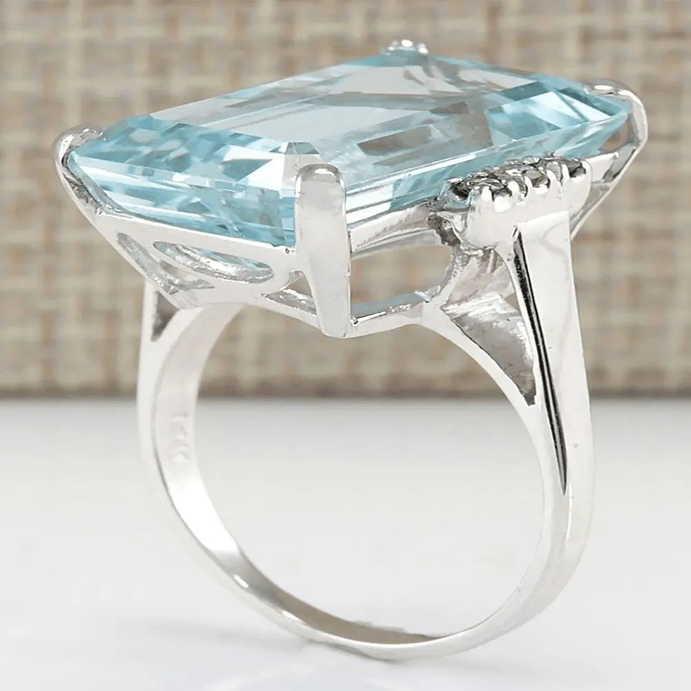 The Purity Ice Blue Aquamarine Ring