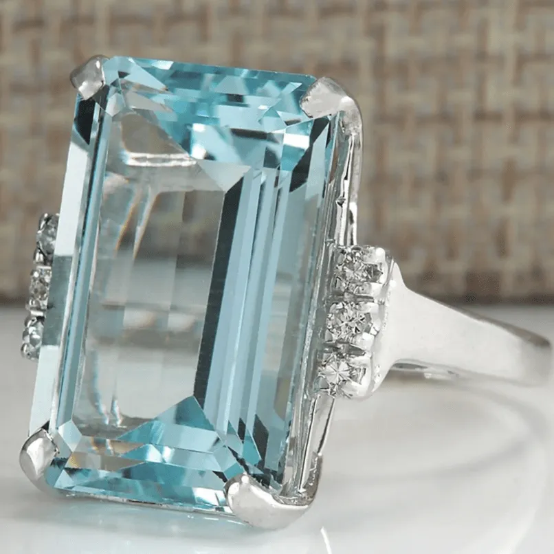 The Purity Ice Blue Aquamarine Ring