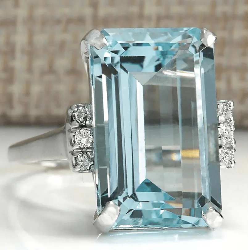 The Purity Ice Blue Aquamarine Ring