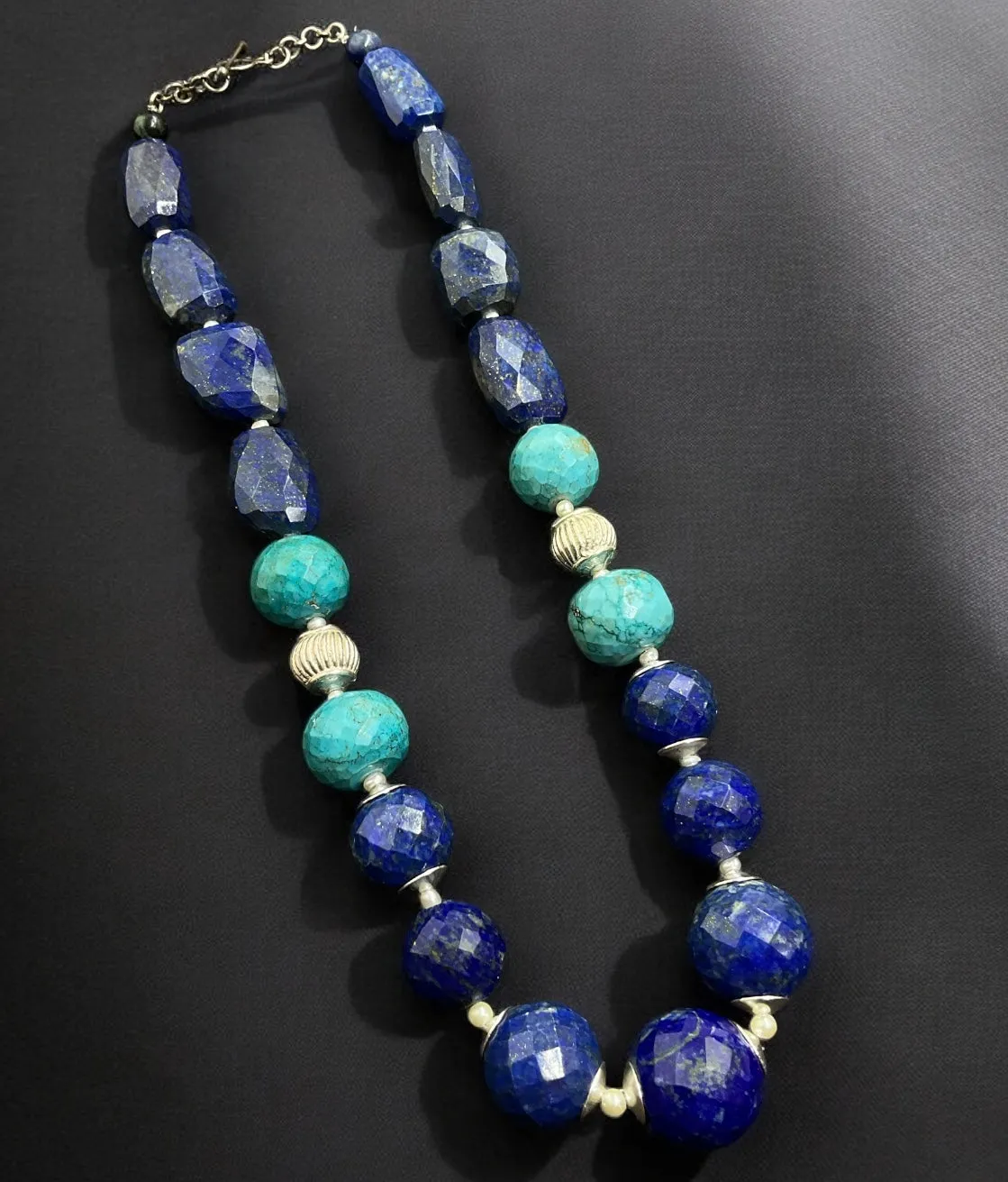 The Royal Blues Lapis & Turquoise Silver Gemstone Necklace
