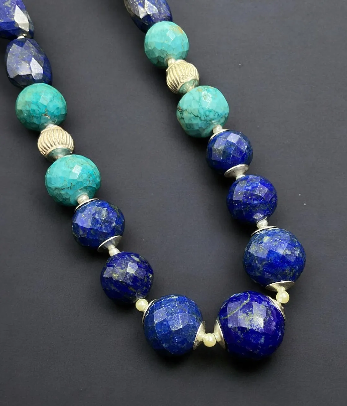 The Royal Blues Lapis & Turquoise Silver Gemstone Necklace