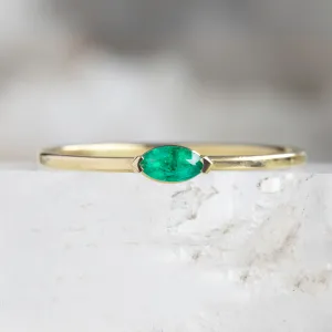 The Teensy Emerald Ring | 14K Yellow Gold