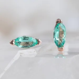 The Teensy Emerald Stud Earrings | 14K Rose Gold