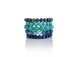 The Turquoise Goddess Set - gemstone stretch bracelet set of five