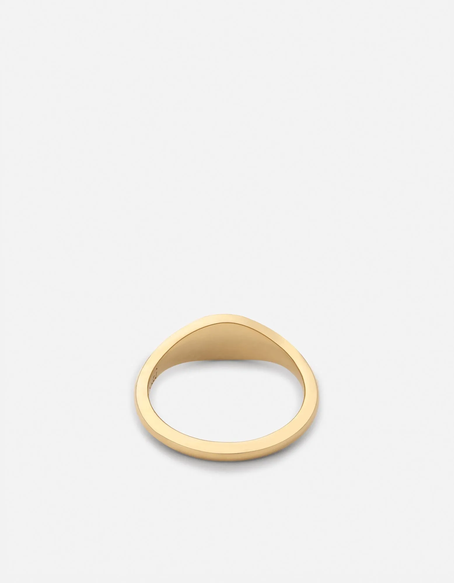 Thin Halo Signet Ring, Gold Vermeil/Sapphire