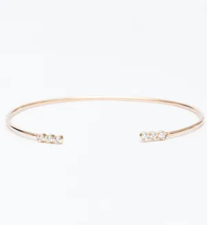 Three Diamond Line Open Cuff