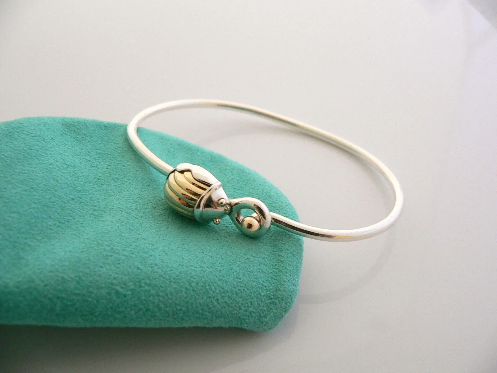 Tiffany & Co Bracelet Lucky Scarab Beetle Silver 18K Bangle Gift Pouch Love T Co
