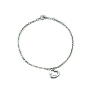 Tiffany & Co Elsa Peretti Open Heart 11mm Sterling Silver Bracelet - 17cm