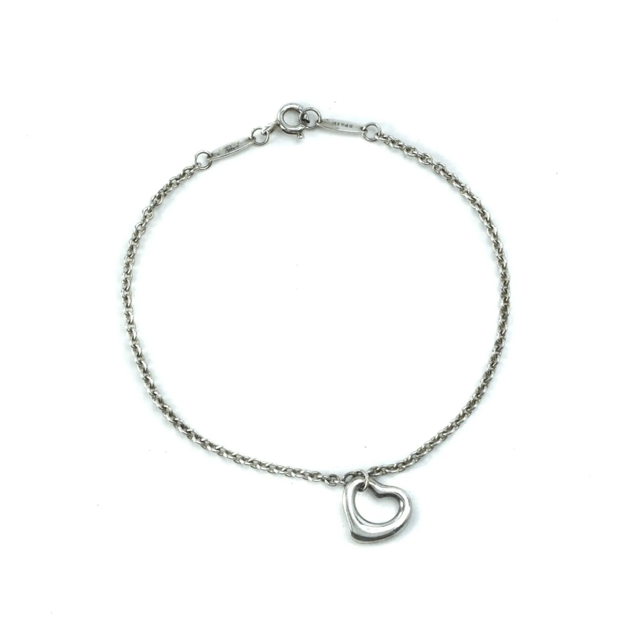 Tiffany & Co Elsa Peretti Open Heart 11mm Sterling Silver Bracelet - 17cm