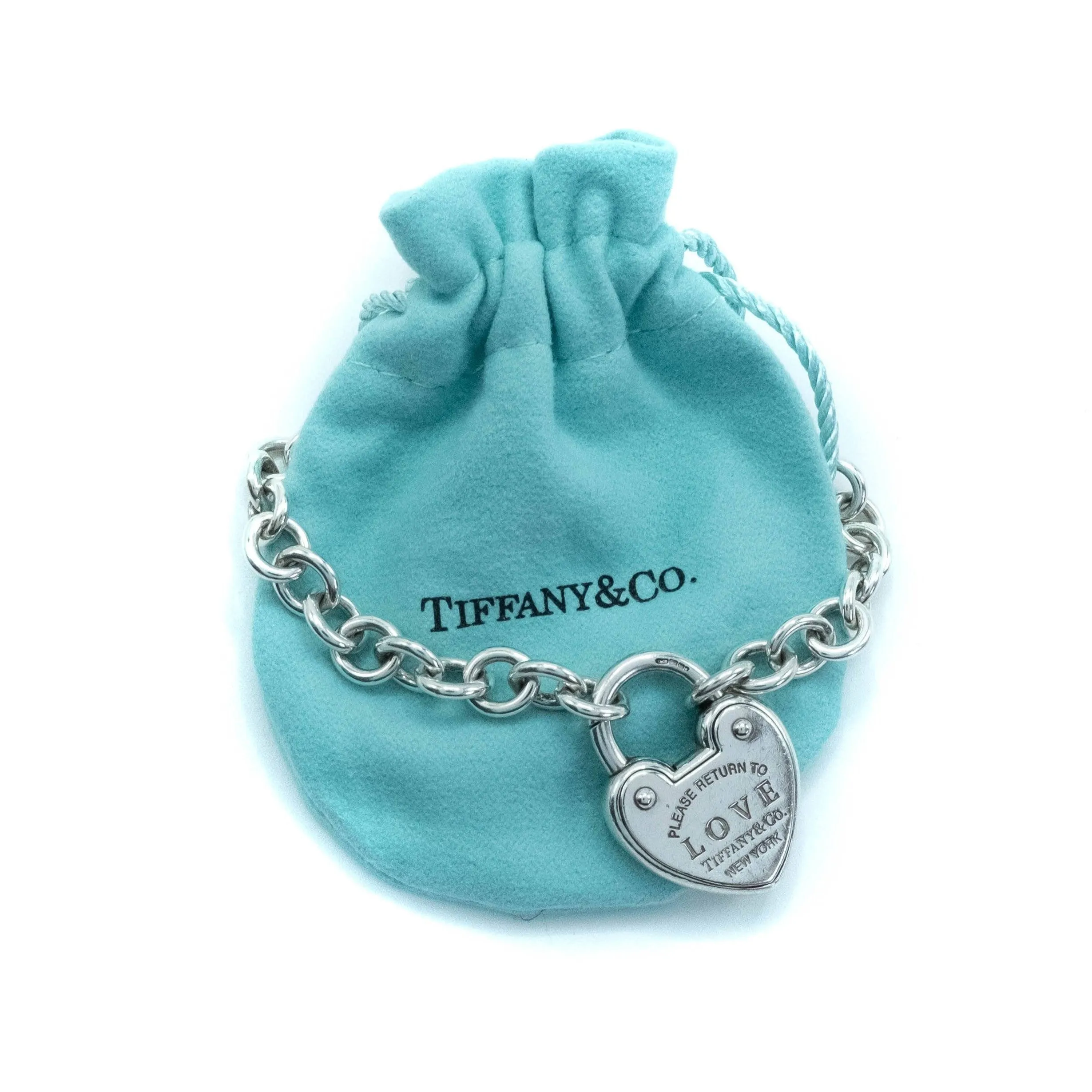 Tiffany & Co Return To Tiffany Love Lock Heart Sterling Silver Bracelet - 18cm