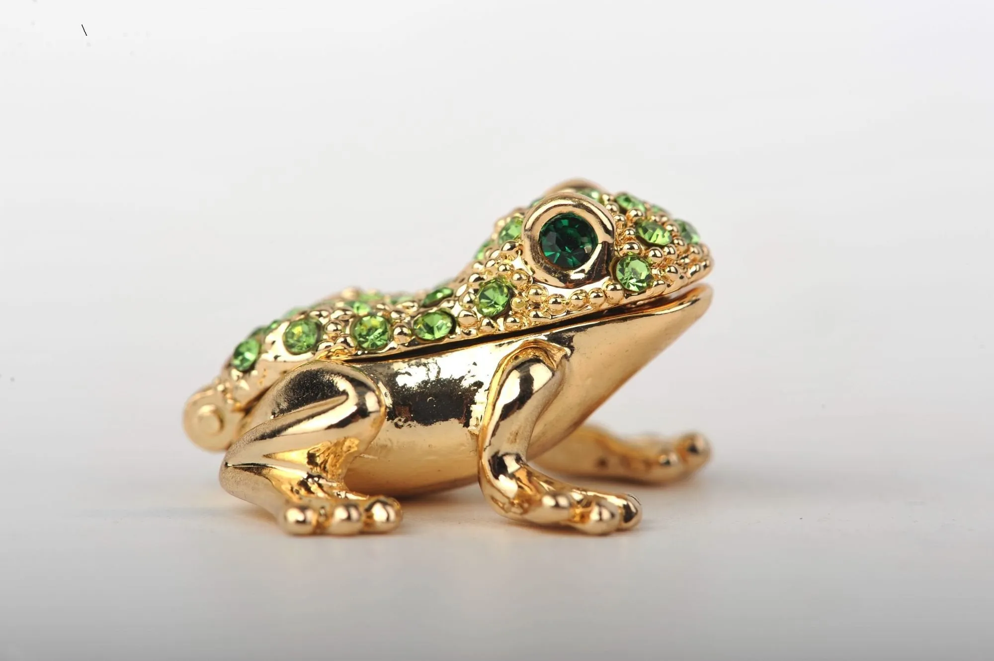 Tiny Gold & Green Sitting Toad