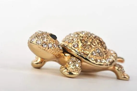 Tiny Silver and Gold Turtle
