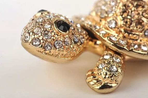 Tiny Silver and Gold Turtle