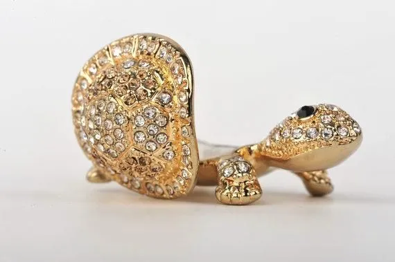 Tiny Silver and Gold Turtle