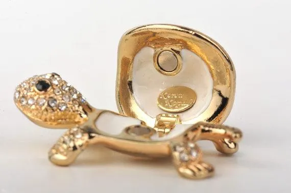 Tiny Silver and Gold Turtle
