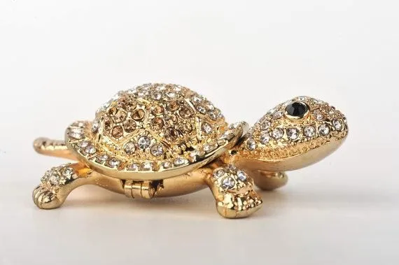 Tiny Silver and Gold Turtle