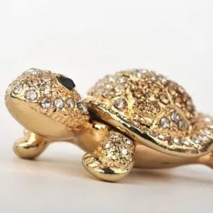 Tiny Silver and Gold Turtle