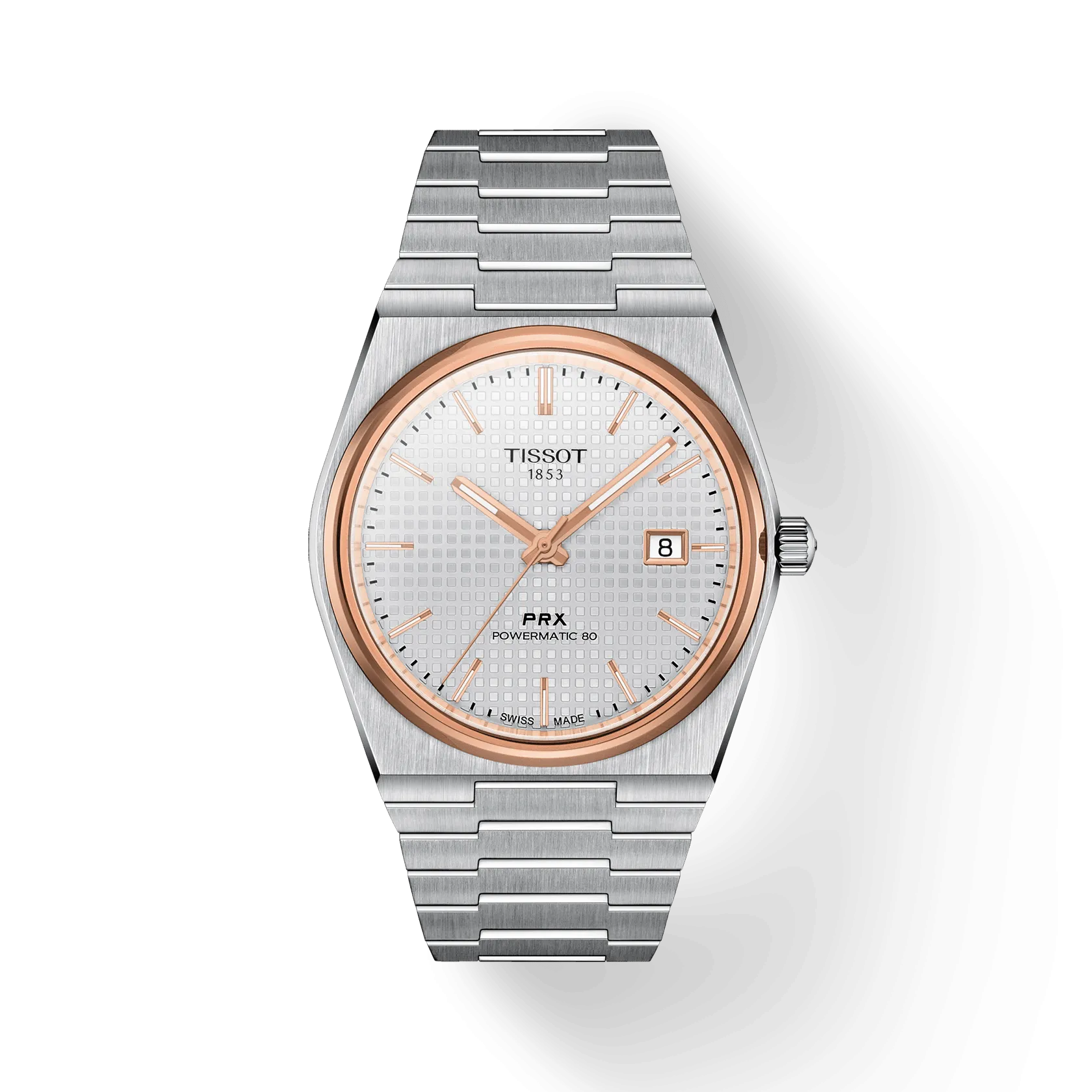 Tissot PRX Powermatic 80 Stainless Steel Rose Gold Bezel T1374072103100
