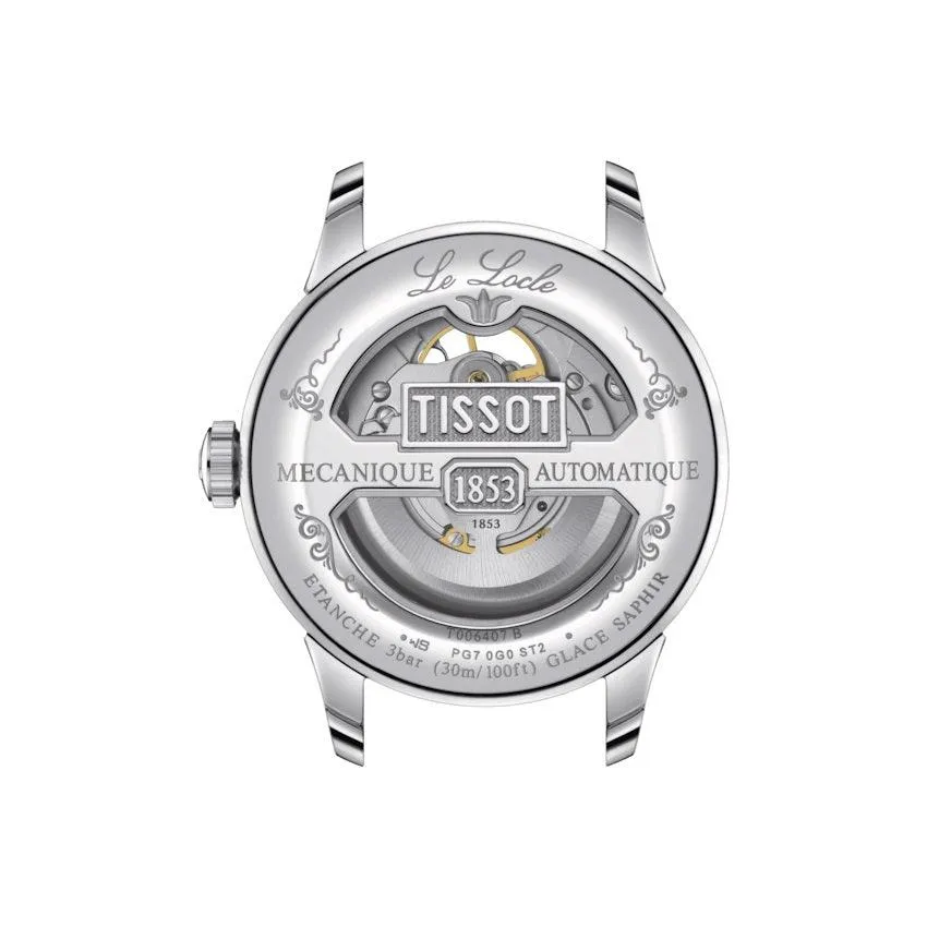 Tissot watch Le Locle PowerMitic 80 Open Heart 39mm Automatic Silver Steel T006.407.16.033.01