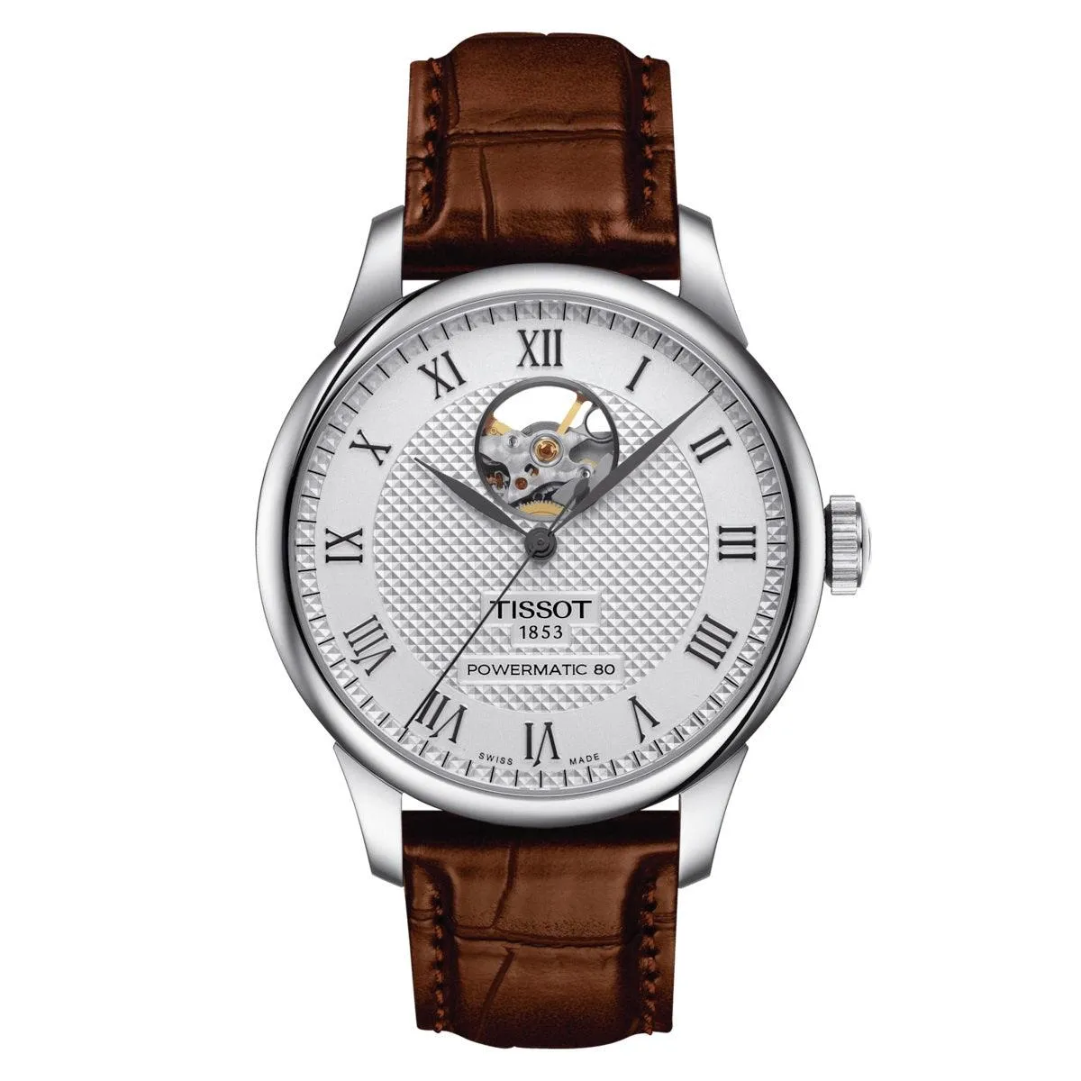 Tissot watch Le Locle PowerMitic 80 Open Heart 39mm Automatic Silver Steel T006.407.16.033.01