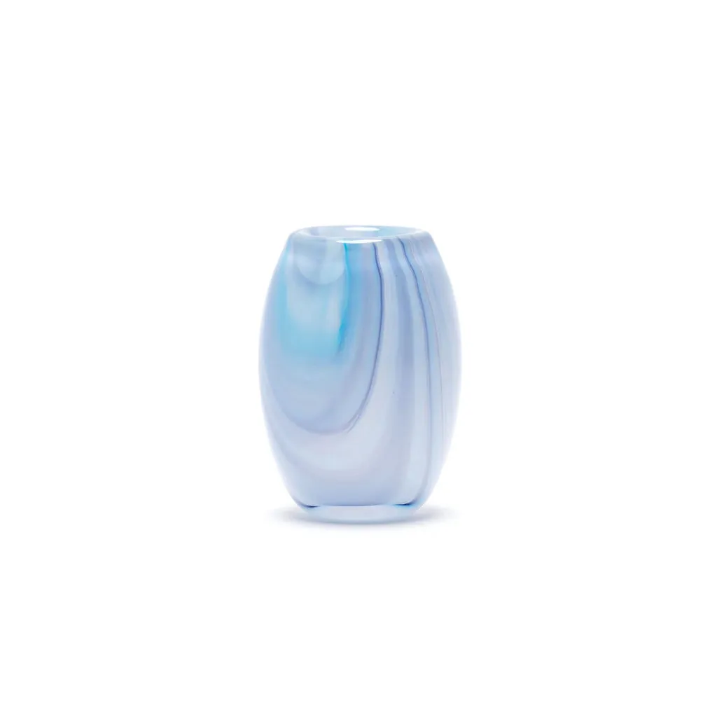 Transparent Powder Blue Marbleized Vase