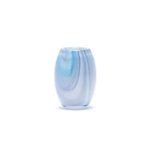 Transparent Powder Blue Marbleized Vase
