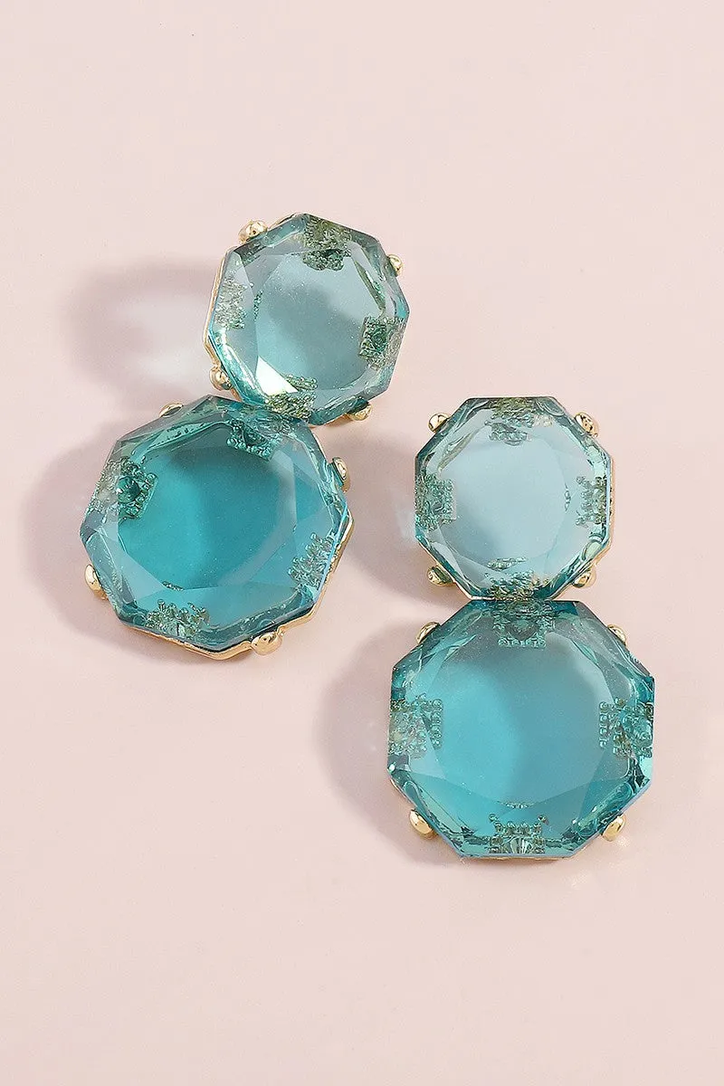 Transparent Stone Drop Earrings