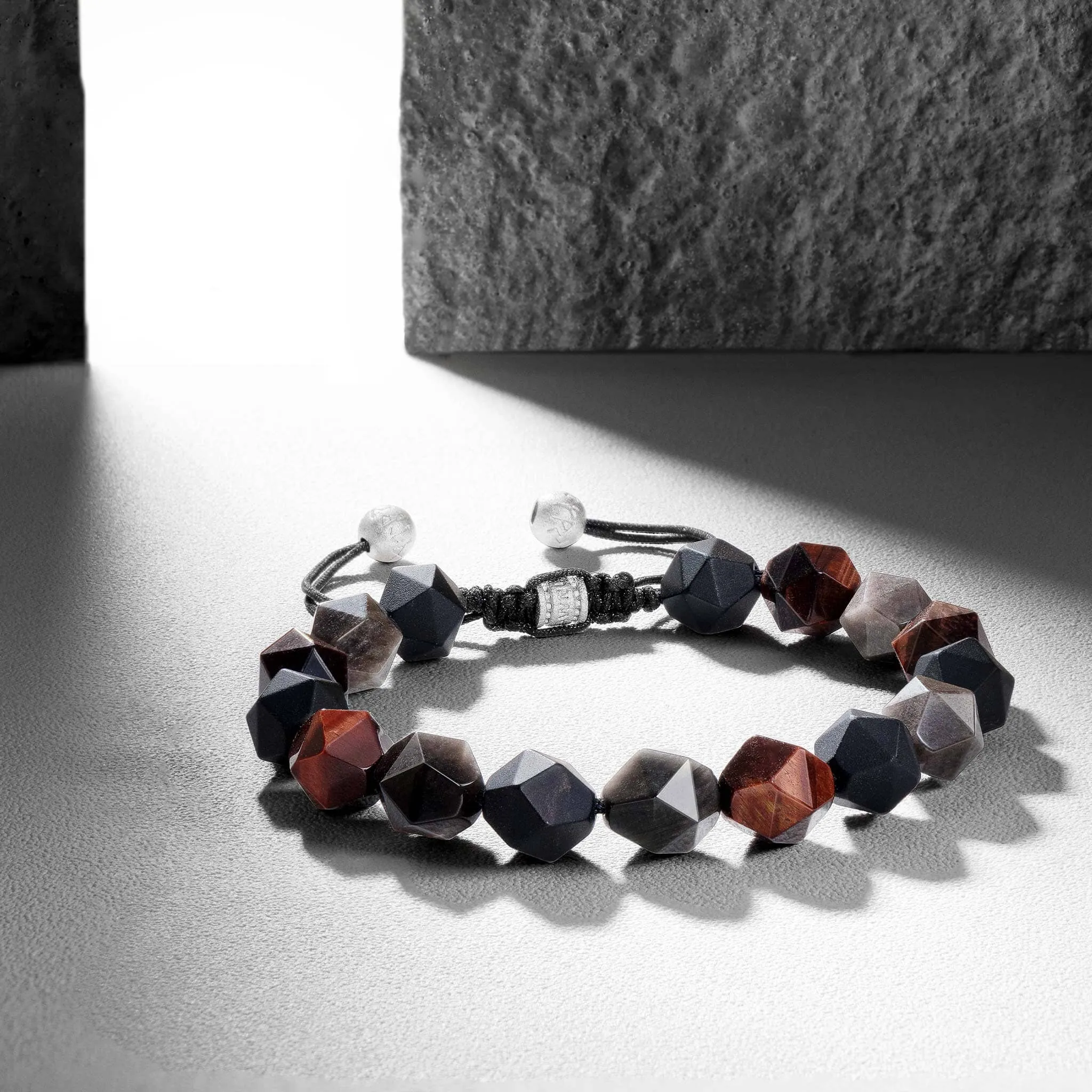 Tricolor Beaded Macrame Bracelet