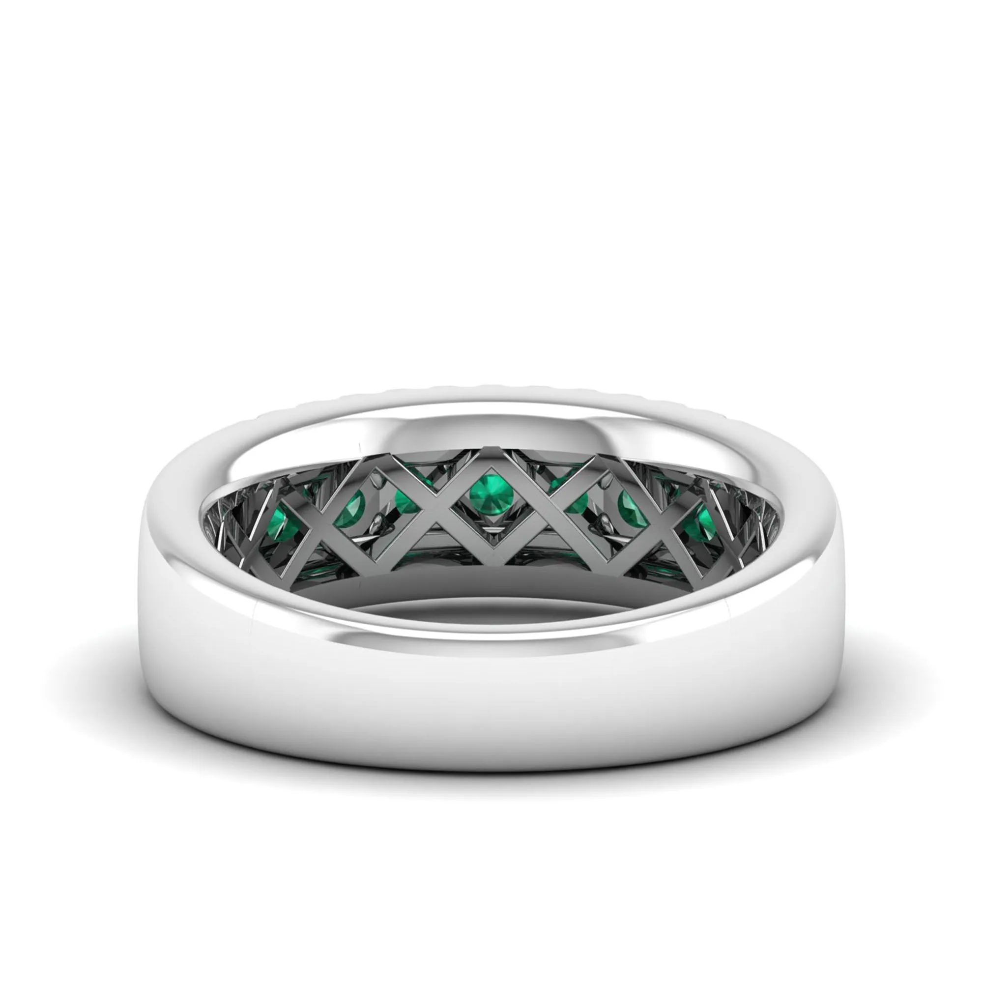 Triple Row Emerald and Diamond Ring