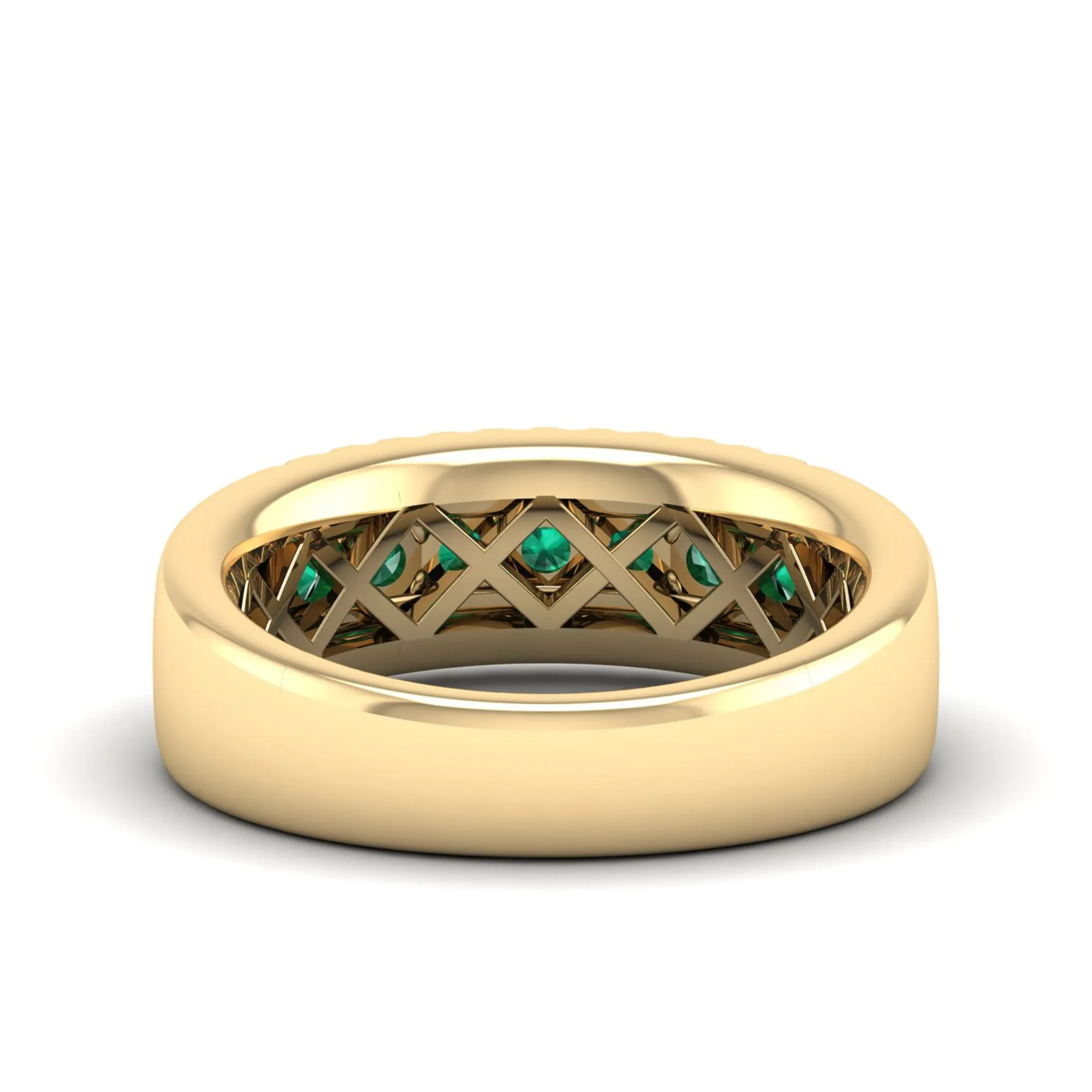 Triple Row Emerald and Diamond Ring