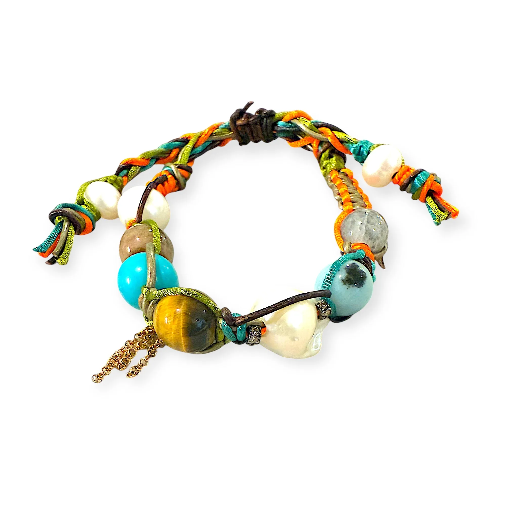 TURQUOISE DIAMOND ANGEL ROCKER BRACELET