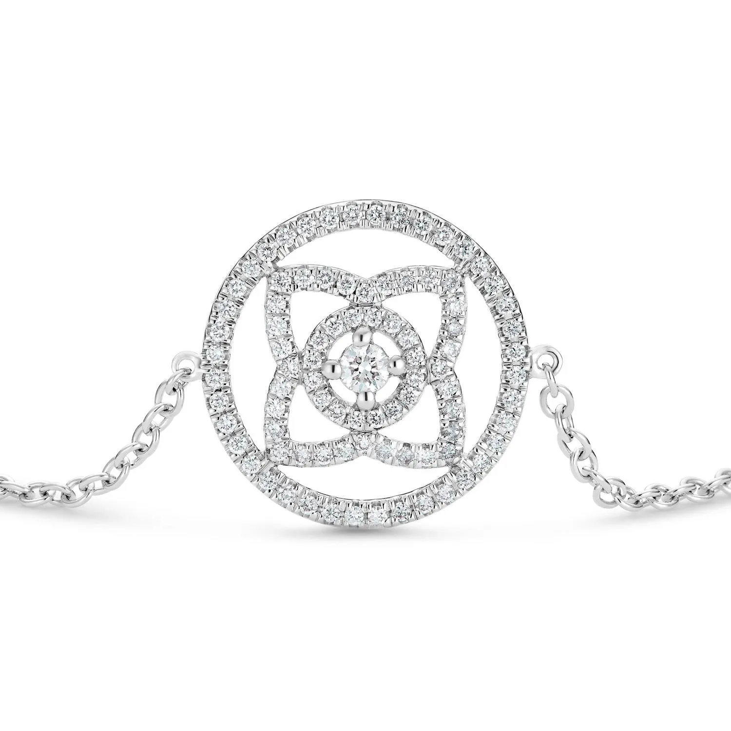 Unique Vintage Cluster Moissanite Diamond White Gold Elegant Delicate Chain & Link Bracelet Engagement Gift For Women Birthday Jewellery