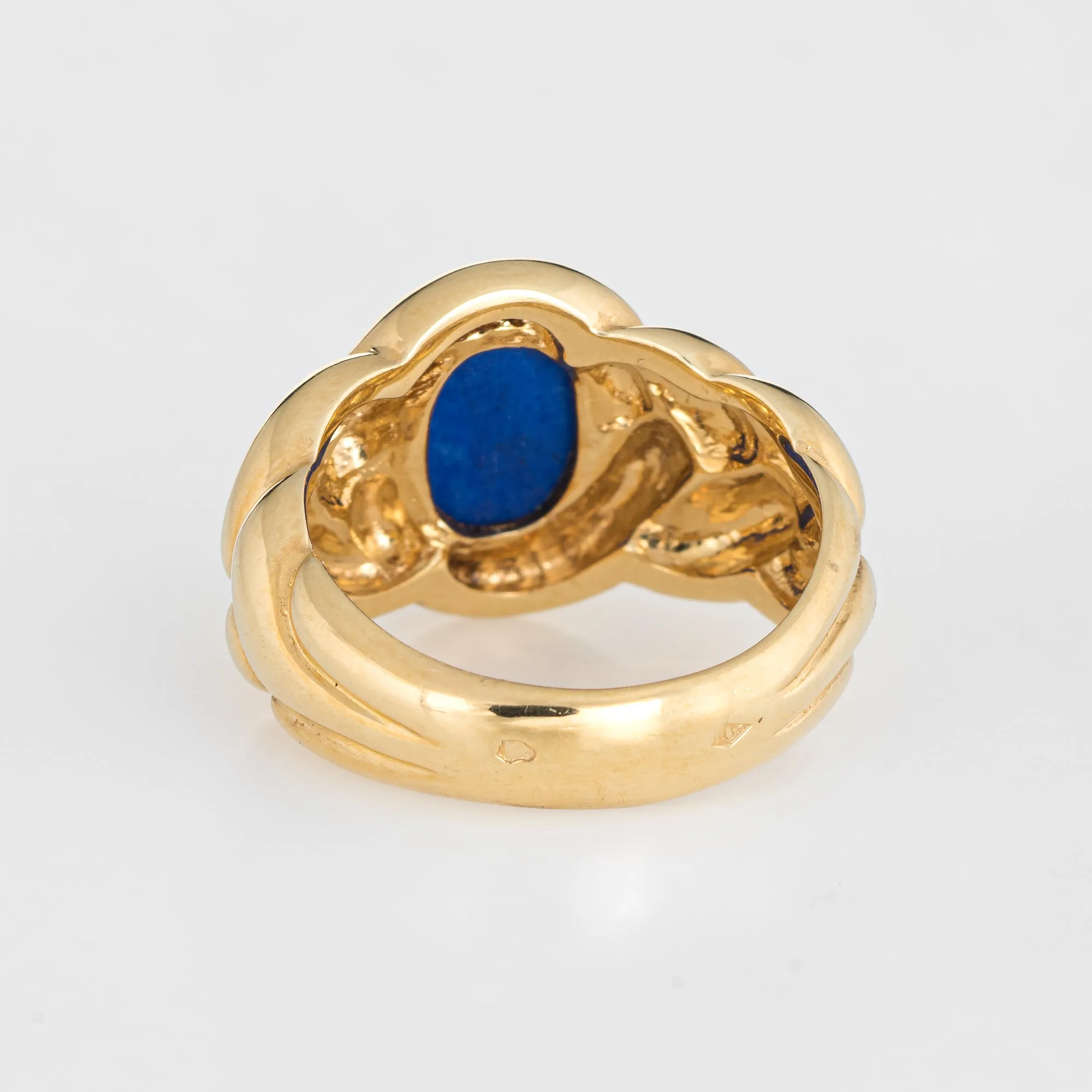 Van Cleef & Arpels Lapis Lazuli Ring Vintage 18k Gold Fine Designer Jewelry