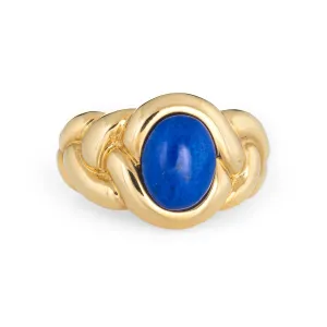 Van Cleef & Arpels Lapis Lazuli Ring Vintage 18k Gold Fine Designer Jewelry