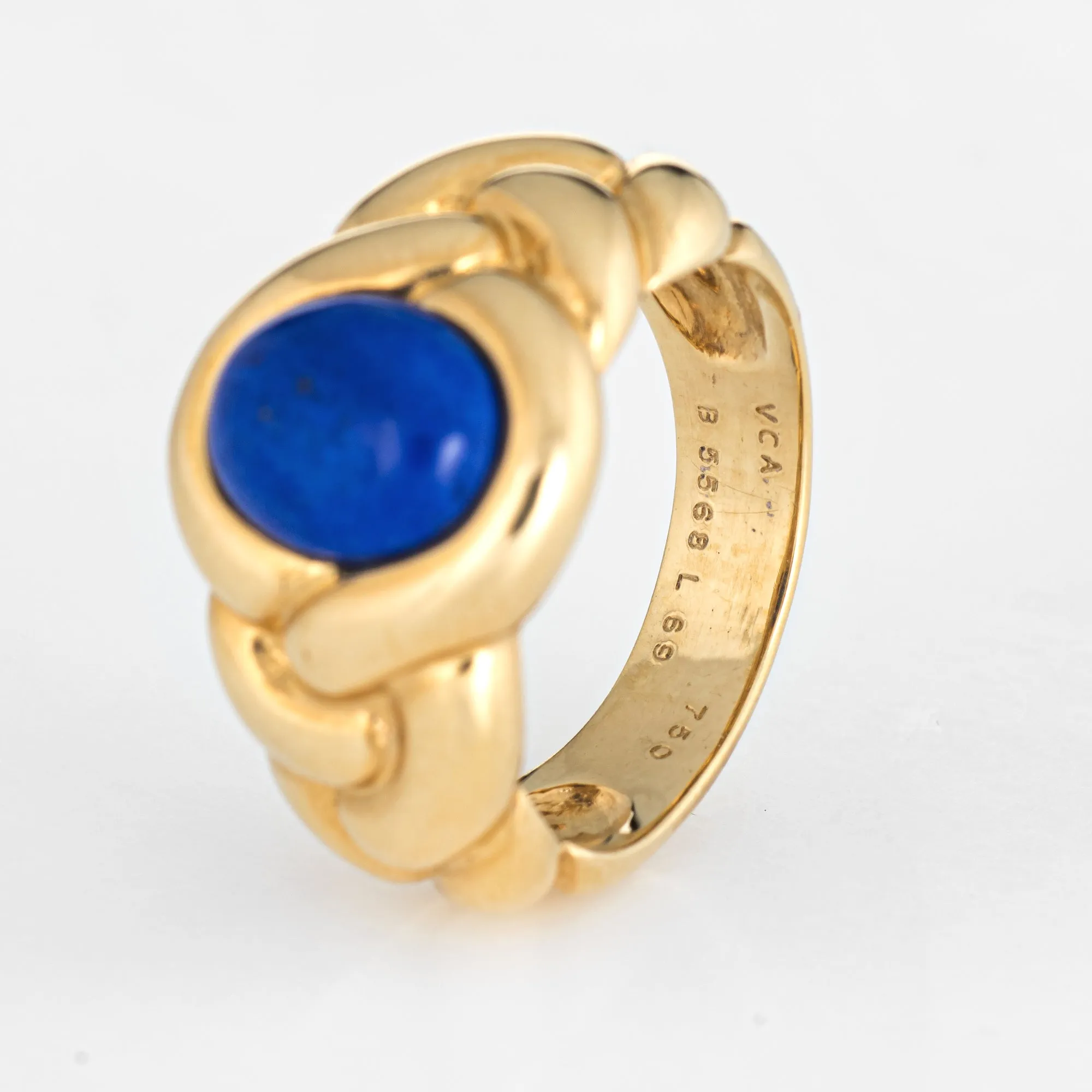 Van Cleef & Arpels Lapis Lazuli Ring Vintage 18k Gold Fine Designer Jewelry