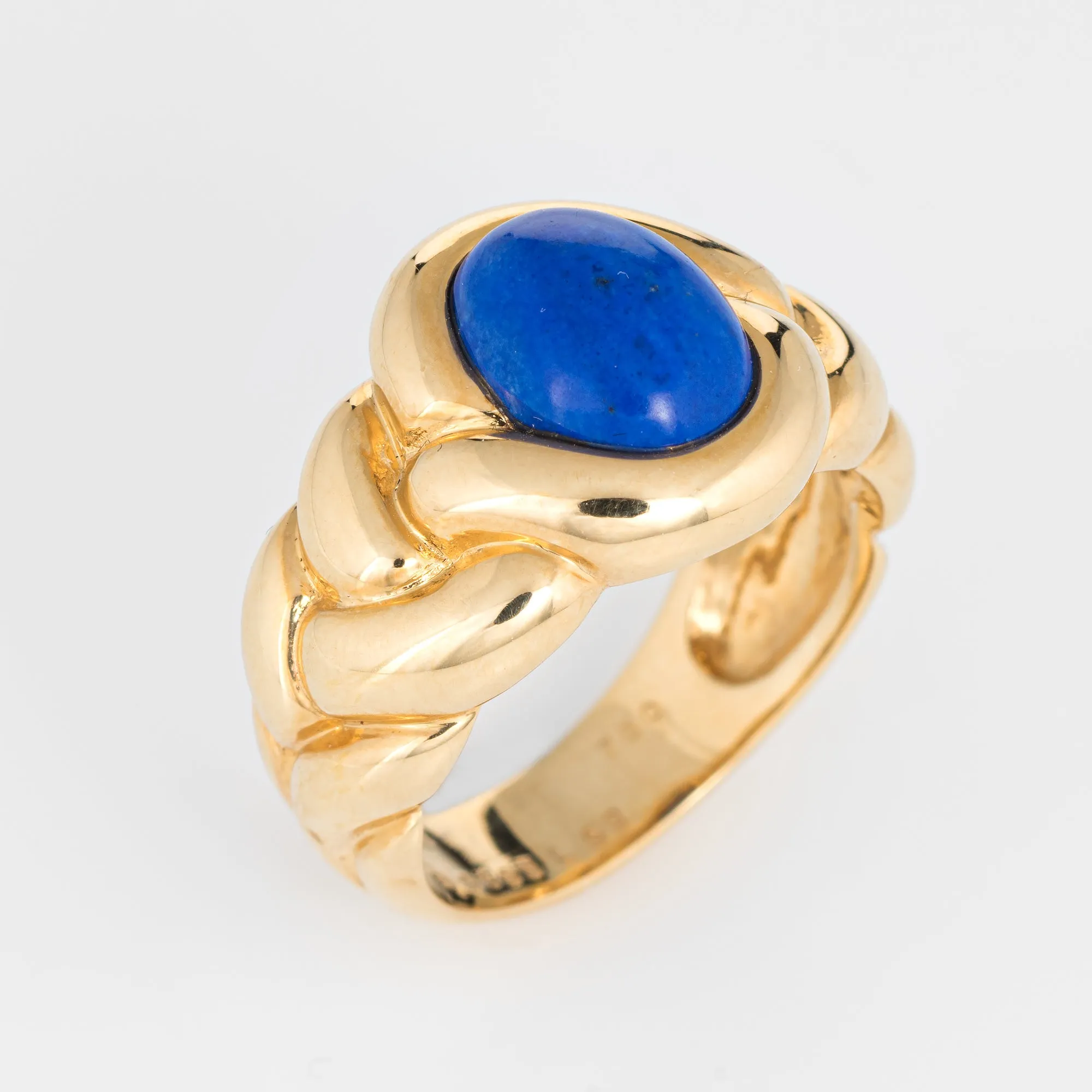 Van Cleef & Arpels Lapis Lazuli Ring Vintage 18k Gold Fine Designer Jewelry