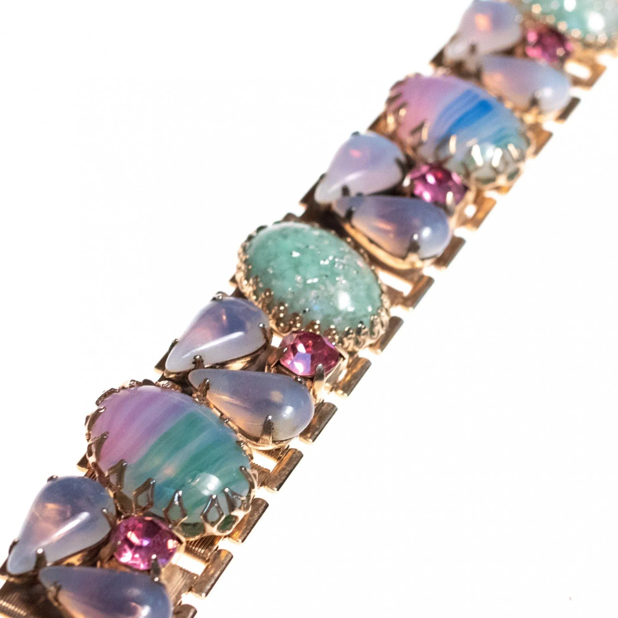 Vintage Juliana Periwinkle Rhinestone Bracelet with Elegant Closure